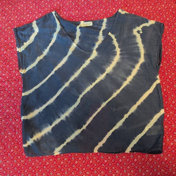VELVET Silk Abila Tie Dye Marks & Spencer Open Cross Back Boho Cap Sleeve - Picture 6 of 6